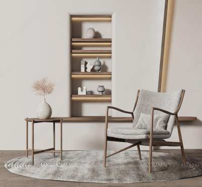 侘寂休闲椅3D模型下载